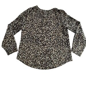 Talbots Multicolor Abstract Pintucked Long Sleeve Career Blouse Womens Small EUC